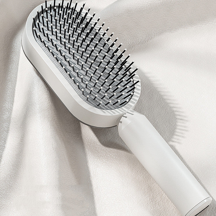 Self Cleaning Hair Brush For Women One-key Cleaning Hair Loss Airbag Massage Scalp Comb Anti-Static Hairbrush - Inas