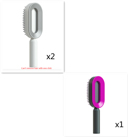 Self Cleaning Hair Brush For Women One-key Cleaning Hair Loss Airbag Massage Scalp Comb Anti-Static Hairbrush - Inas