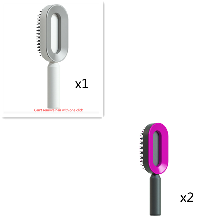 Self Cleaning Hair Brush For Women One-key Cleaning Hair Loss Airbag Massage Scalp Comb Anti-Static Hairbrush - Inas