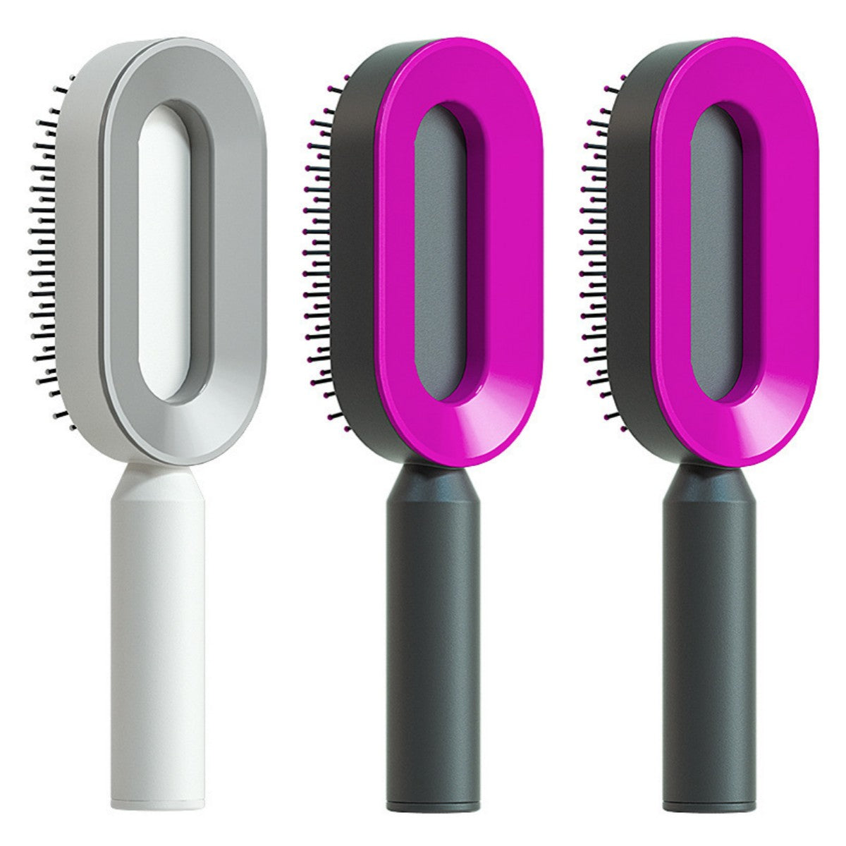 Self Cleaning Hair Brush For Women One-key Cleaning Hair Loss Airbag Massage Scalp Comb Anti-Static Hairbrush - Inas