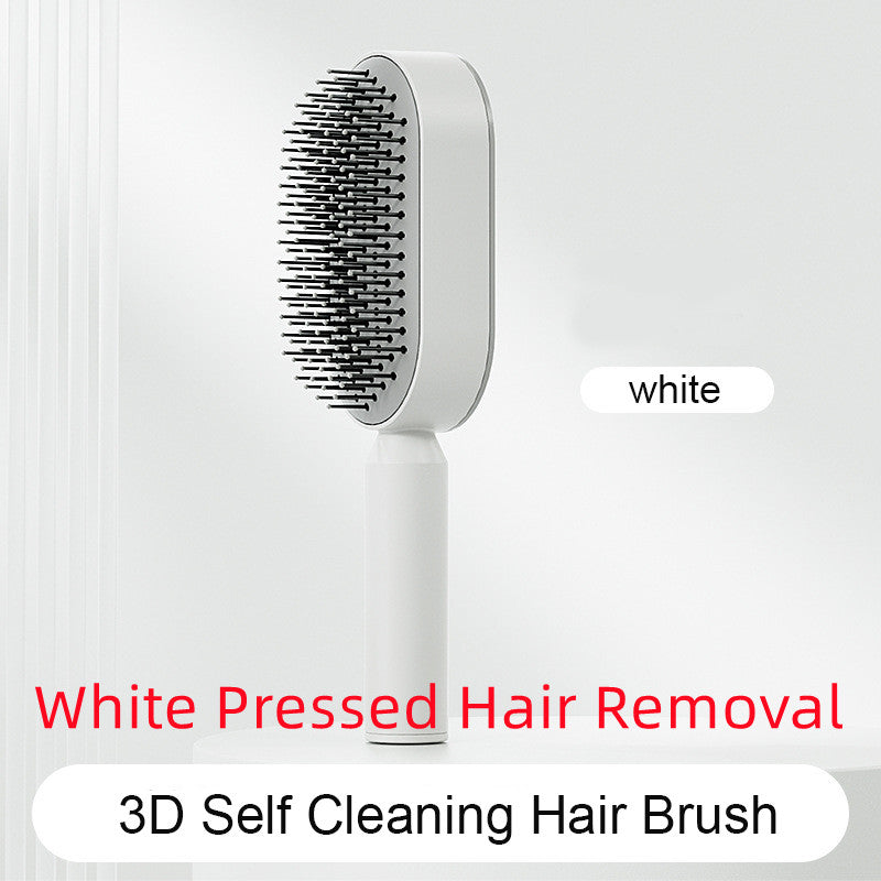 Self Cleaning Hair Brush For Women One-key Cleaning Hair Loss Airbag Massage Scalp Comb Anti-Static Hairbrush - Inas