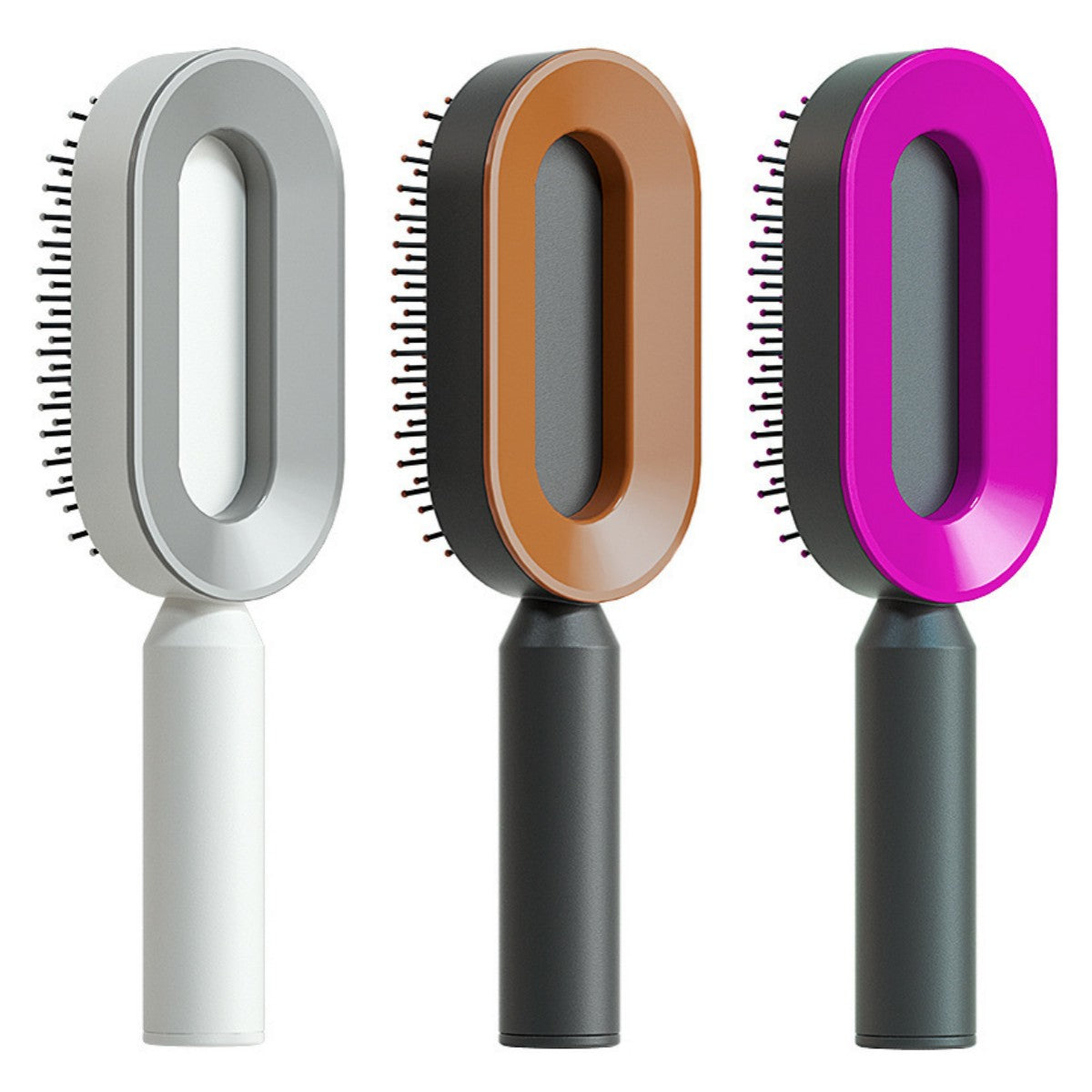 Self Cleaning Hair Brush For Women One-key Cleaning Hair Loss Airbag Massage Scalp Comb Anti-Static Hairbrush - Inas