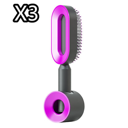 Self Cleaning Hair Brush For Women One-key Cleaning Hair Loss Airbag Massage Scalp Comb Anti-Static Hairbrush - Inas