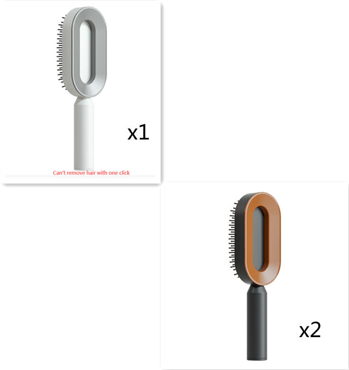 Self Cleaning Hair Brush For Women One-key Cleaning Hair Loss Airbag Massage Scalp Comb Anti-Static Hairbrush - Inas