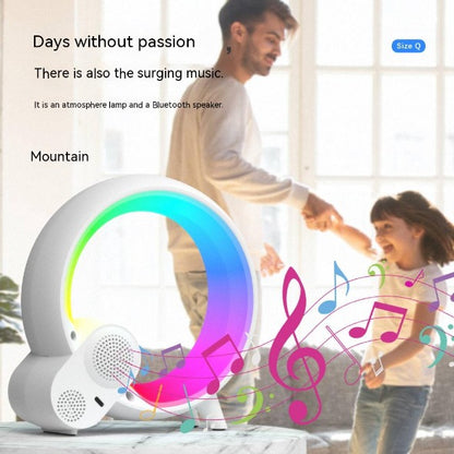 Creative Q Light Analog Sunrise Digital Display Alarm Clock Bluetooth Audio Intelligent Wake-up Q Colorful Atmosphere Light - Inas