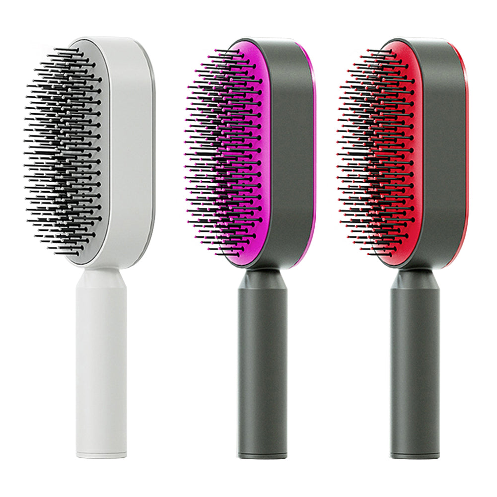 Self Cleaning Hair Brush For Women One-key Cleaning Hair Loss Airbag Massage Scalp Comb Anti-Static Hairbrush - Inas