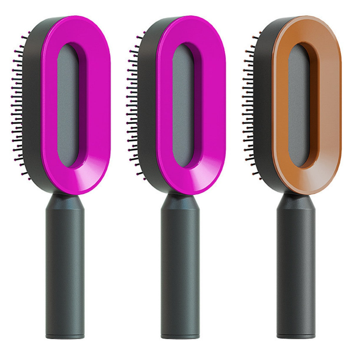 Self Cleaning Hair Brush For Women One-key Cleaning Hair Loss Airbag Massage Scalp Comb Anti-Static Hairbrush - Inas