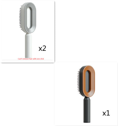 Self Cleaning Hair Brush For Women One-key Cleaning Hair Loss Airbag Massage Scalp Comb Anti-Static Hairbrush - Inas