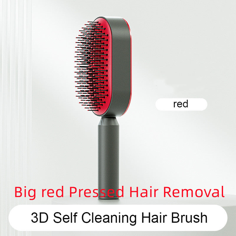 Self Cleaning Hair Brush For Women One-key Cleaning Hair Loss Airbag Massage Scalp Comb Anti-Static Hairbrush - Inas