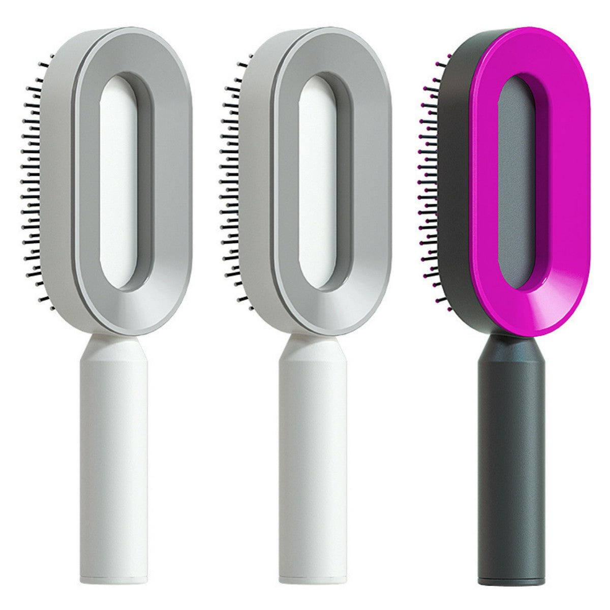 Self Cleaning Hair Brush For Women One-key Cleaning Hair Loss Airbag Massage Scalp Comb Anti-Static Hairbrush - Inas