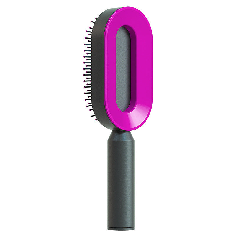 Self Cleaning Hair Brush For Women One-key Cleaning Hair Loss Airbag Massage Scalp Comb Anti-Static Hairbrush - Inas